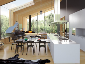 Villa With interior furniture Model 3D
