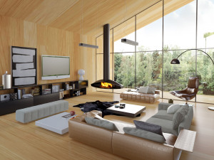 Villa With interior furniture Model 3D