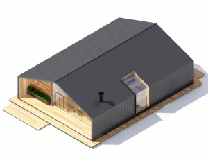 Villa With interior furniture Model 3D