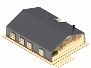 Villa With interior furniture Model 3D