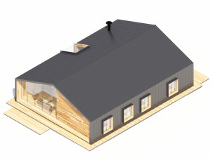 Villa With interior furniture Model 3D