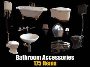 Bathroom Accessories Collection - 175 Items 3D 模型