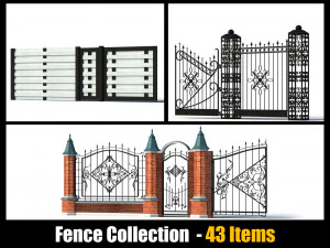 Колекція парканів - 43 предмета 3D Модель