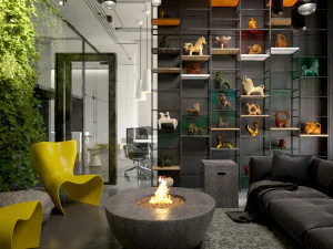 Bio Ethanol Fireplace - 3 Items 3D Model
