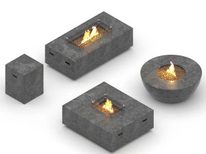 Bio Ethanol Fireplace - 3 Items 3D Model