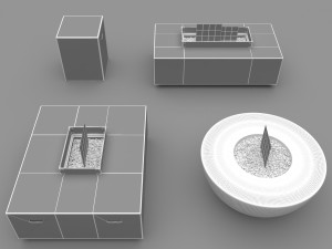 Bio Ethanol Fireplace - 3 Items 3D 模型