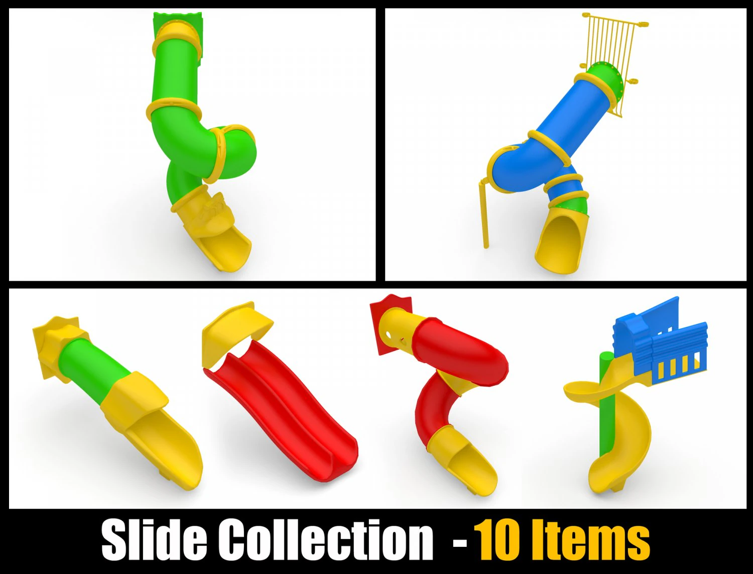 Slides Collection 3D Model .c4d .max .obj .3ds .fbx .stl .blend 