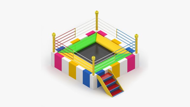 Boxing Trampoline 3D Model .c4d .max .obj .3ds .fbx .stl .blend 
