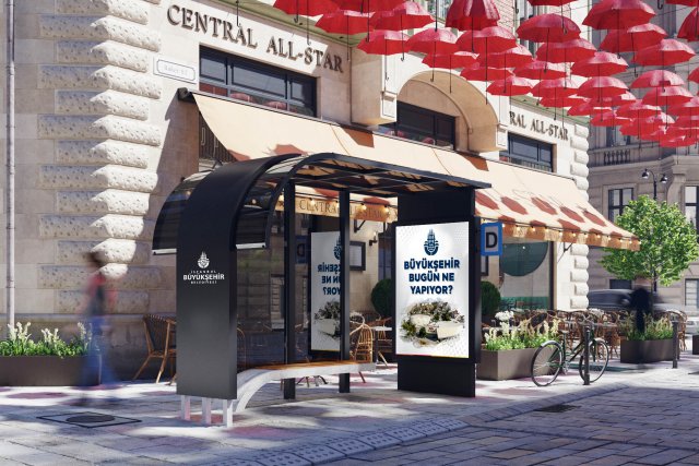 Modern Bus Stop 3D Model .c4d .max .obj .3ds .fbx .stl .blend 