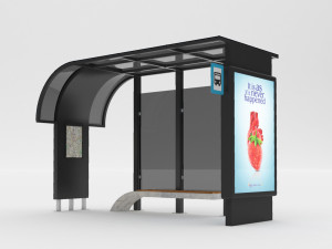 Modern Bus Stop 3D Model