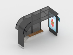 Modern Bus Stop 3D Model