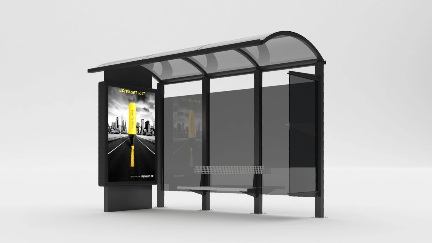 Bus Stop 3D Model .c4d .max .obj .3ds .fbx .stl .blend
