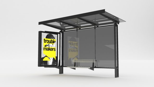 Bus Stop Model 3D .c4d .max .obj .3ds .fbx .stl .blend 