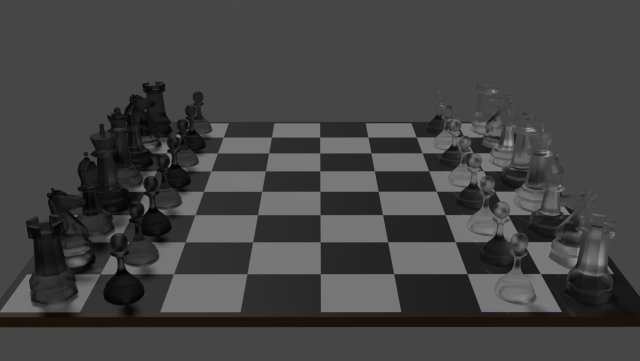 Glass chess 3D 模型 .c4d .max .obj .3ds .fbx .stl .blend 
