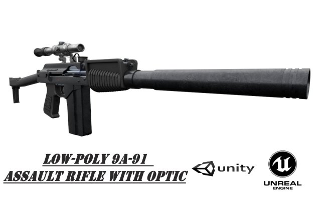 Assualt special opps rifle 9A-91 russian spec forces 3D Model .c4d .max .obj .3ds .fbx .stl .blend 