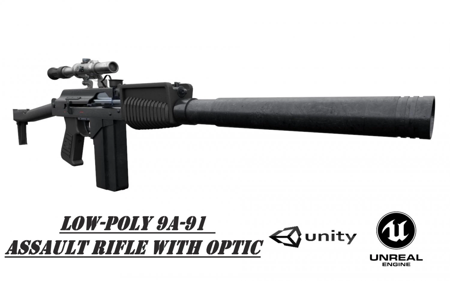 Assualt special opps rifle 9A-91 russian spec forces 3D Model .c4d .max .obj .3ds .fbx .stl .blend