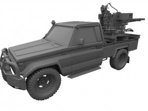 Toyota J75 with ZU-23 3D Model