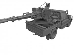 Toyota J75 with ZU-23 3D Model