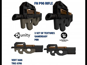 FN P90 2 texture pack 3D Model