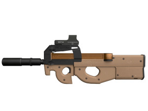 Assault rifle FN P90 with silencer and aim 2 texture pack 3Dモデル
