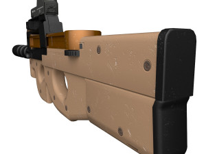 Assault rifle FN P90 with silencer and aim 2 texture pack 3Dモデル
