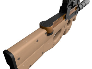 Assault rifle FN P90 with silencer and aim 2 texture pack 3Dモデル