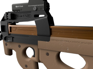 Assault rifle FN P90 with silencer and aim 2 texture pack 3Dモデル