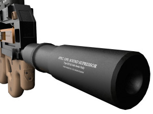 Assault rifle FN P90 with silencer and aim 2 texture pack 3Dモデル