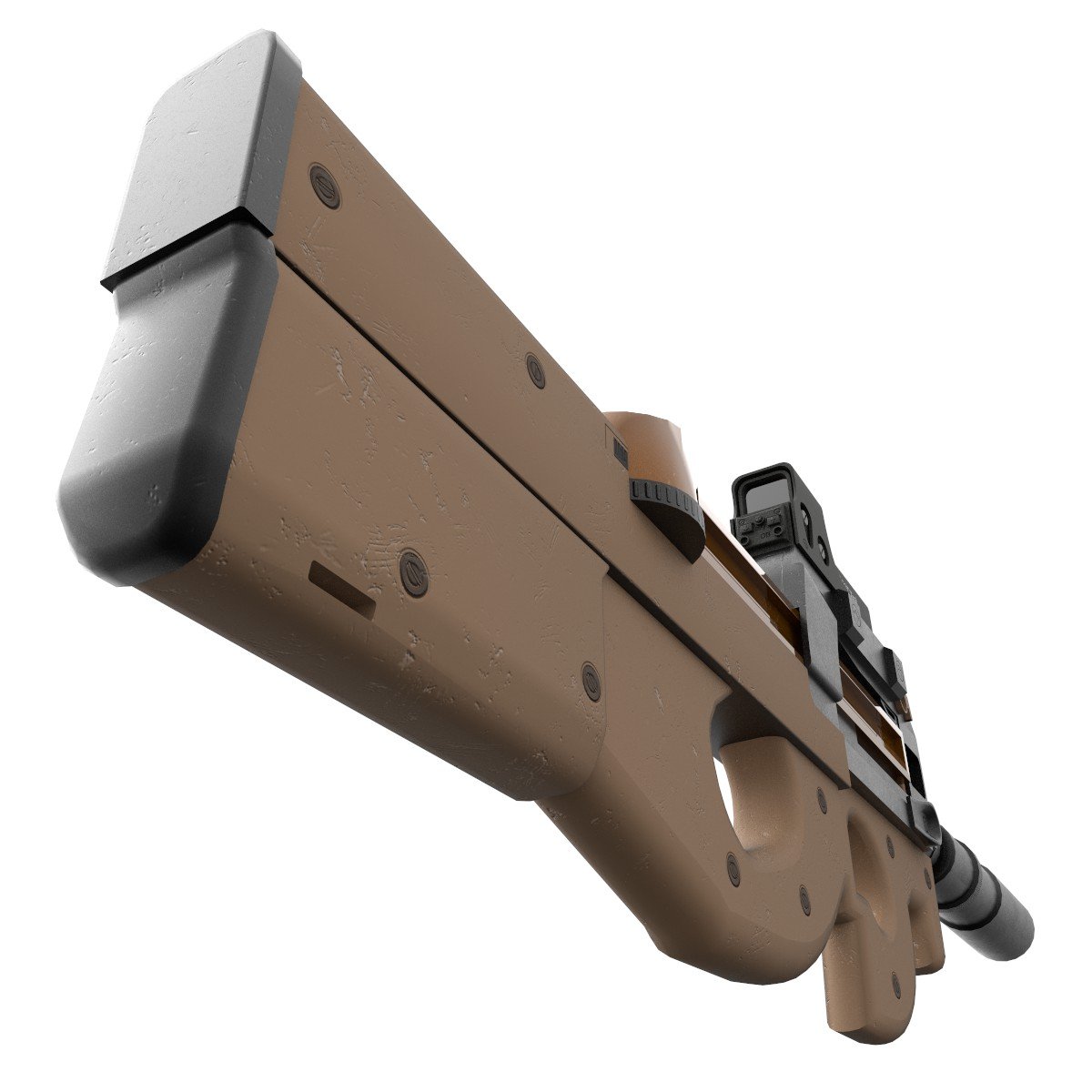 Assault Rifle FN P90 With Silencer And Aim 2 Texture Pack 3D.