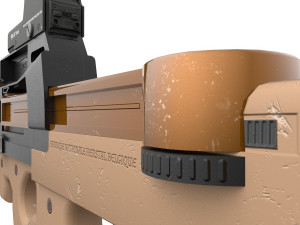 Assault rifle FN P90 with silencer and aim 2 texture pack 3Dモデル