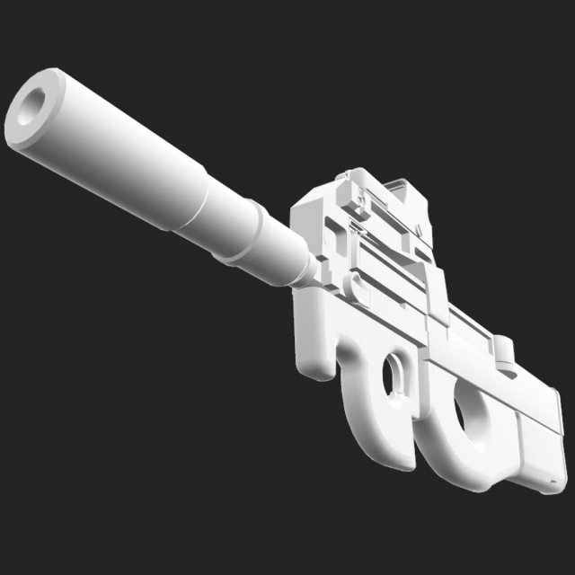 Download Assault rifle FN P90 with silencer and aim 2 texture pack 3D Model
