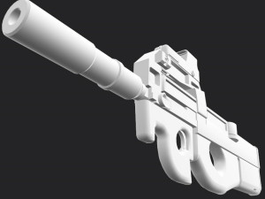 Assault rifle FN P90 with silencer and aim 2 texture pack 3Dモデル