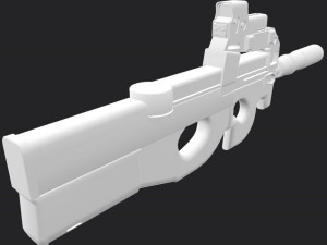 Assault rifle FN P90 with silencer and aim 2 texture pack 3Dモデル