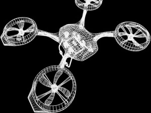 Cargo medical drone with a medical kit module 3D Model