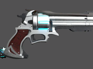 Revolver Steampunk Modello 3D