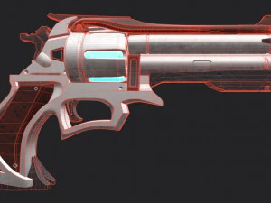 Revolver Steampunk Modello 3D