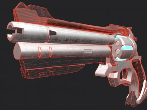 Revolver Steampunk Modello 3D