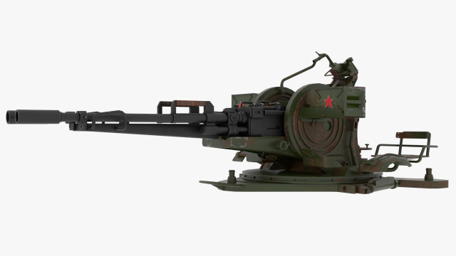 Of ZU-23 anti-aircraft twin-barreled autocannon 3D Model .c4d .max .obj .3ds .fbx .stl .blend