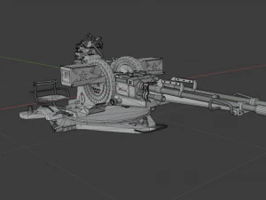 Of ZU-23 anti-aircraft twin-barreled autocannon 3D Model