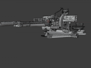 Of ZU-23 anti-aircraft twin-barreled autocannon 3D Model