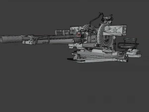 Of ZU-23 anti-aircraft twin-barreled autocannon 3D Model