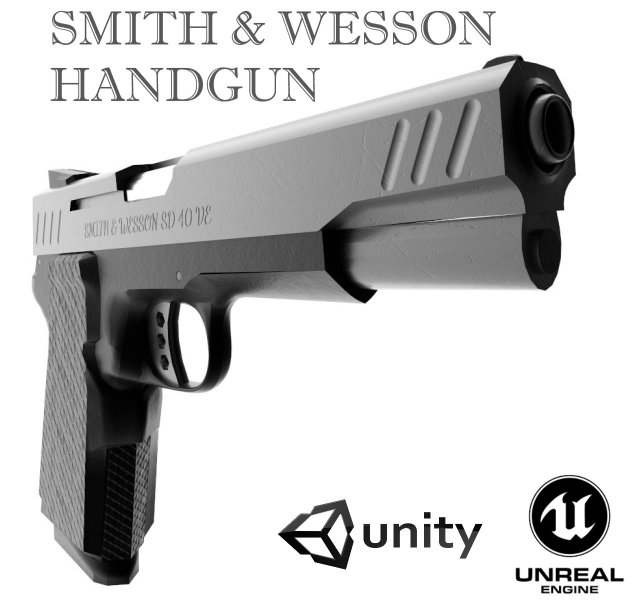 Smith Wesson semi-automatic pistol Modelo 3D .c4d .max .obj .3ds .fbx .stl .blend 