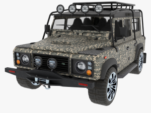 Land rover Defender Camo edition 3Dモデル