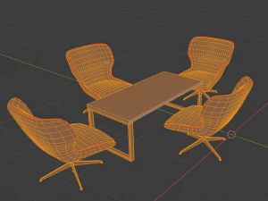 Conference space with 4 texture set 3D Model