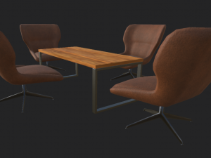 Conference space with 4 texture set 3D Modell