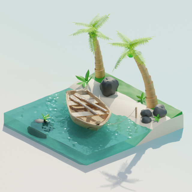 Cartoon beach 3D मॉडल .c4d .max .obj .3ds .fbx .stl .blend 