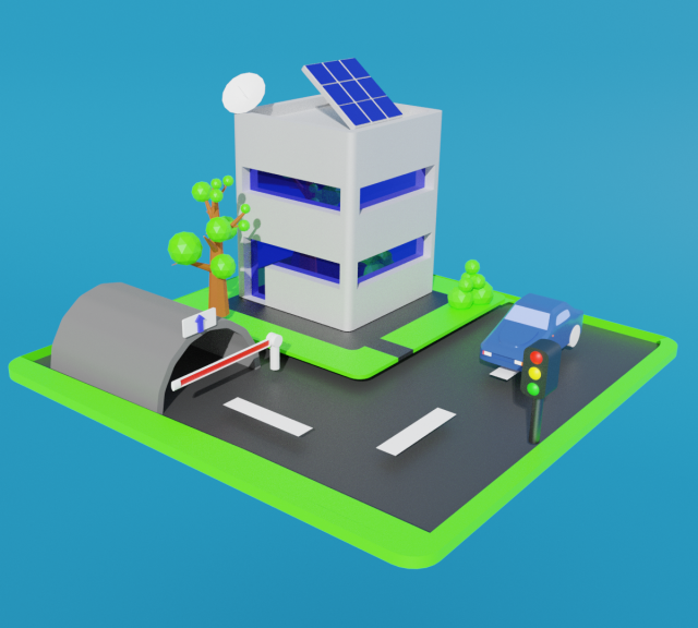 Lowpoly street Modèle 3D .c4d .max .obj .3ds .fbx .stl .blend 
