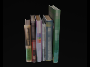 Collection of pixel books low-poly game-ready 3D Models