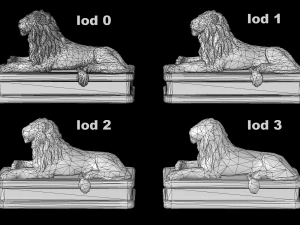 estatua de le&oacute;n Modelo 3D