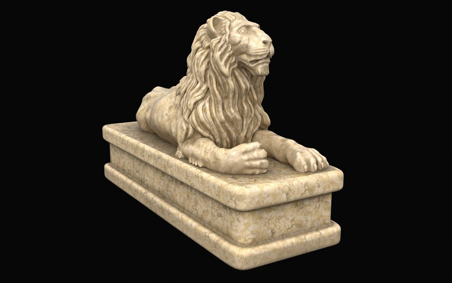 estatua de le&oacute;n Modelo 3D .c4d .max .obj .3ds .fbx .stl .blend 